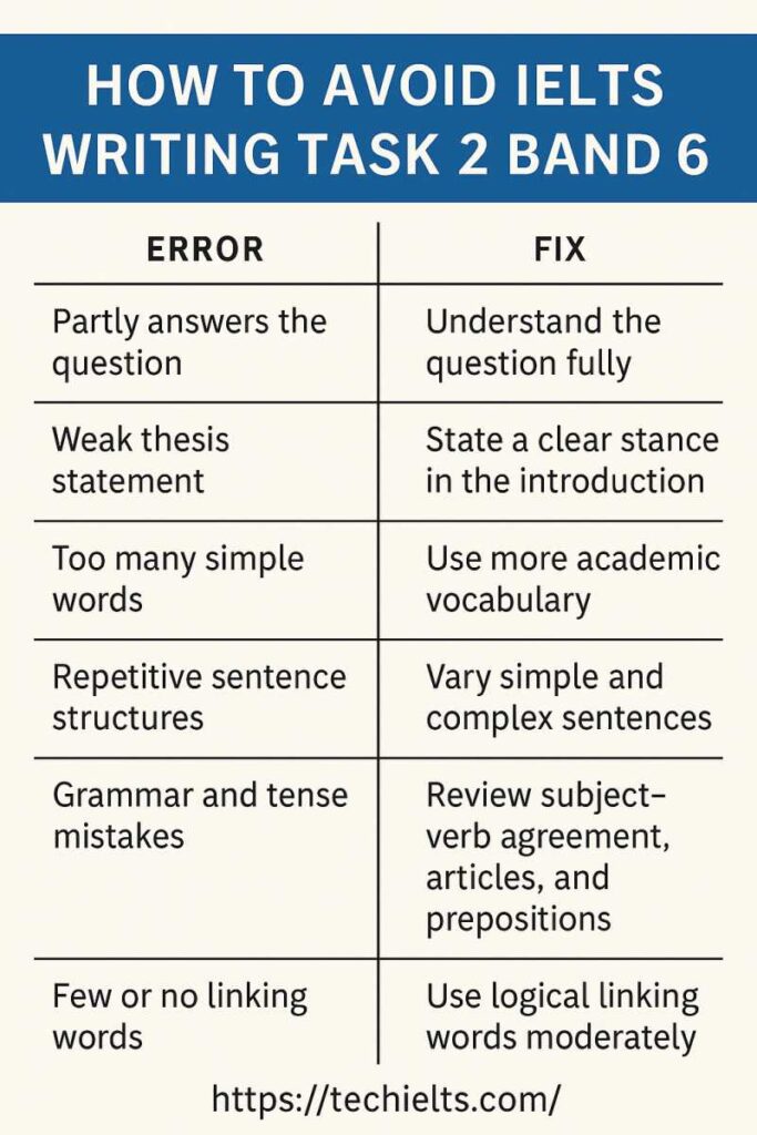 Avoid Band 6 in IELTS Writing Task 2