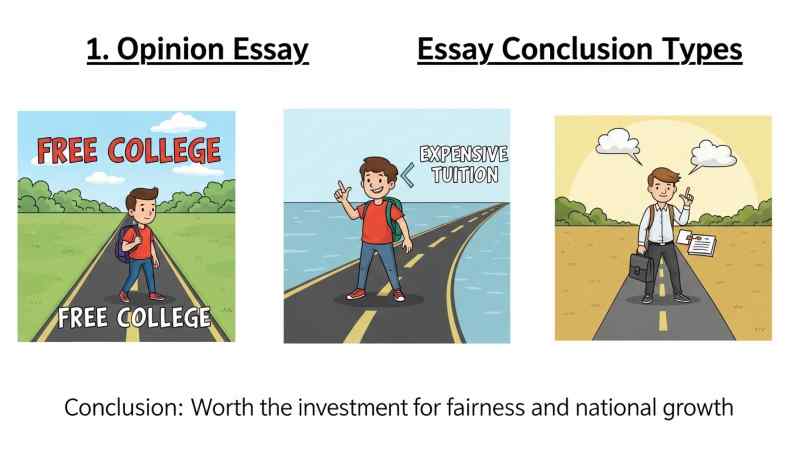 Cartoon Examples of Essay Conclusion Types